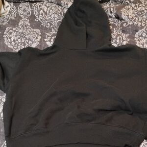 Women's Cropped Black Hoodie